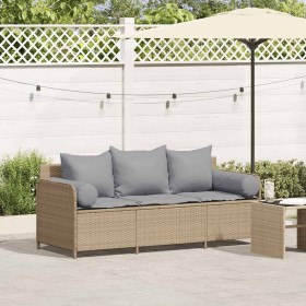 Sofá de jardín de 3 plazas con cojines ratán sintético beige von , Outdoor-Sofas - Ref: Foro24-4104175, Preis: 238,68 €, Raba...