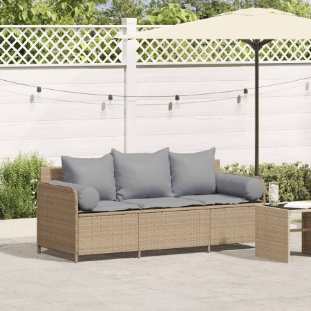 Sofá de jardín de 3 plazas con cojines ratán sintético beige von , Outdoor-Sofas - Ref: Foro24-4104175, Preis: 238,68 €, Raba...