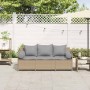 Sofá de jardín de 3 plazas con cojines ratán sintético beige von , Outdoor-Sofas - Ref: Foro24-4104175, Preis: 238,68 €, Raba...