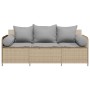 Sofá de jardín de 3 plazas con cojines ratán sintético beige von , Outdoor-Sofas - Ref: Foro24-4104175, Preis: 238,68 €, Raba...