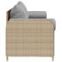 Sofá de jardín de 3 plazas con cojines ratán sintético beige von , Outdoor-Sofas - Ref: Foro24-4104175, Preis: 238,68 €, Raba...