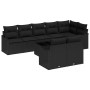 Conjunto de sofá de jardín con cojín 9 pcs Negro Poliratán