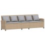Sofá de jardín de 5 plazas con cojines ratán sintético beige by , Garden sets - Ref: Foro24-4104116, Price: 298,66 €, Discoun...