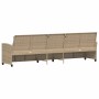 Sofá de jardín de 5 plazas con cojines ratán sintético beige by , Garden sets - Ref: Foro24-4104116, Price: 298,66 €, Discoun...