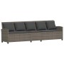 Sofá de jardín de 5 plazas con cojines ratán sintético gris by , Garden sets - Ref: Foro24-4104114, Price: 297,90 €, Discount: %