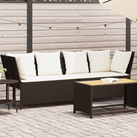 Sofá de jardín con cojines ratán sintético marrón by , Outdoor sofas - Ref: Foro24-4104123, Price: 274,02 €, Discount: %