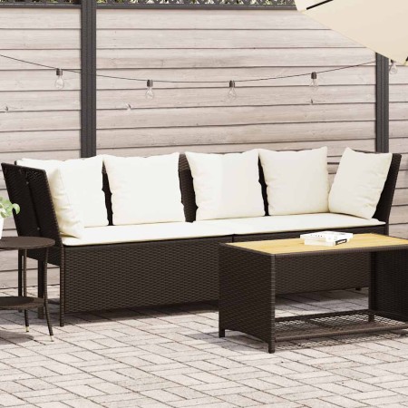 Sofá de jardín con cojines ratán sintético marrón by , Outdoor sofas - Ref: Foro24-4104123, Price: 274,02 €, Discount: %