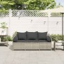Sofá de jardín con cojines 3 plazas ratán sintético gris claro von , Outdoor-Sofas - Ref: Foro24-4104177, Preis: 239,56 €, Ra...
