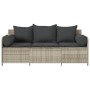 Sofá de jardín con cojines 3 plazas ratán sintético gris claro von , Outdoor-Sofas - Ref: Foro24-4104177, Preis: 239,56 €, Ra...