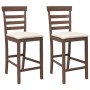 Taburetes de bar con cojines 2 uds madera maciza marrón caucho von , Küchenhocker - Ref: Foro24-4102537, Preis: 119,75 €, Rab...