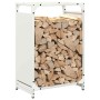 Leñero blanco 44x28x65 cm Acero laminado en frío by , Firewood bags and holders - Ref: Foro24-864196, Price: 52,76 €, Discoun...