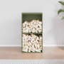 Leñero verde oliva 40x30x75 cm Acero laminado en frío by , Firewood bags and holders - Ref: Foro24-864194, Price: 81,97 €, Di...
