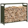 Leñero verde oliva 90x28x65 cm Acero laminado en frío by , Firewood bags and holders - Ref: Foro24-864206, Price: 62,18 €, Di...