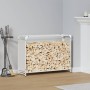 Leñero blanco 90x28x65 cm Acero laminado en frío by , Firewood bags and holders - Ref: Foro24-864204, Price: 62,18 €, Discoun...
