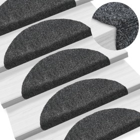 Alfombrillas de escaleras autoadhesivas 10 uds gris 56x17x3 cm