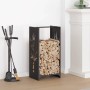 Leñero negro 40x30x80 cm Acero laminado en frío by , Firewood bags and holders - Ref: Foro24-864225, Price: 57,63 €, Discount: %