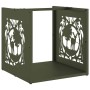 Leñero verde oliva 40x40x40 cm Acero laminado en frío de , Bolsas y soportes de leña - Ref: Foro24-864252, Precio: 45,96 €, D...
