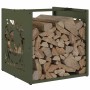 Leñero verde oliva 40x40x40 cm Acero laminado en frío de , Bolsas y soportes de leña - Ref: Foro24-864252, Precio: 45,96 €, D...