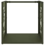 Leñero verde oliva 40x40x40 cm Acero laminado en frío de , Bolsas y soportes de leña - Ref: Foro24-864252, Precio: 45,96 €, D...