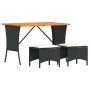 Set comedor de jardín 3 pzas con cojines ratán sintético negro by , Garden sets - Ref: Foro24-4104135, Price: 164,67 €, Disco...