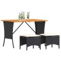 Set comedor de jardín 3 pzas con cojines ratán sintético negro by , Garden sets - Ref: Foro24-4104135, Price: 164,67 €, Disco...