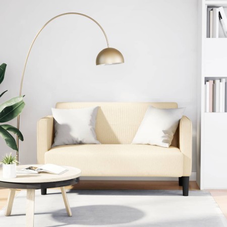 Sofá Loveseat color crema 109 cm tejido de pana de , Sofás - Ref: Foro24-4100524, Precio: 184,46 €, Descuento: %