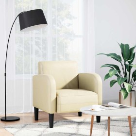 Sillón con reposabrazos color crema 54 cm cuero sintética by , Armchairs - Ref: Foro24-4100530, Price: 125,33 €, Discount: %