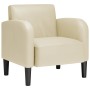 Sillón con reposabrazos color crema 54 cm cuero sintética by , Armchairs - Ref: Foro24-4100530, Price: 125,33 €, Discount: %