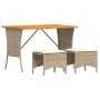 Set comedor de jardín 3 pzas con cojines ratán sintético beige by , Garden sets - Ref: Foro24-4104137, Price: 170,01 €, Disco...