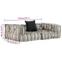 Puf modular de 2 plazas de tela de rayas grises von , Kissen für Stühle und Sofas - Ref: Foro24-244988, Preis: 180,41 €, Raba...
