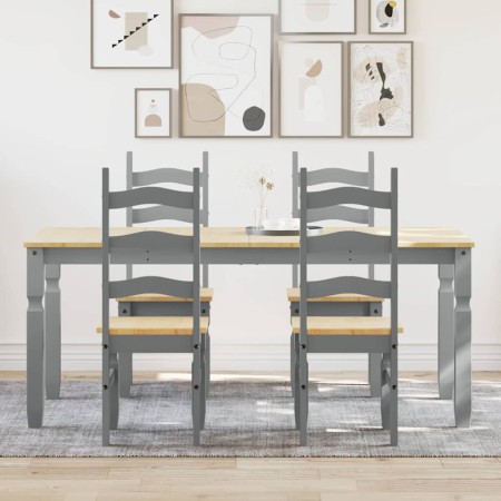 Juego de comedor Panama 5 pzas madera maciza de pino gris von , Möbelsets für Küchen und Esszimmer - Ref: Foro24-3345210, Pre...
