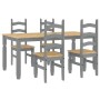 Juego de comedor Panama 5 pzas madera maciza de pino gris von , Möbelsets für Küchen und Esszimmer - Ref: Foro24-3345210, Pre...