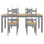 Juego de comedor Panama 5 pzas madera maciza de pino gris von , Möbelsets für Küchen und Esszimmer - Ref: Foro24-3345210, Pre...