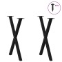 Patas para mesa comedor forma X 2uds acero negro 57x(72-73) cm by , Table legs - Ref: Foro24-4012912, Price: 53,07 €, Discoun...