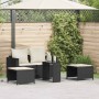 Set de muebles de jardín 5 pzas y cojines apilables negro by , Outdoor sofas - Ref: Foro24-4104163, Price: 242,50 €, Discount: %