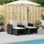 Set de muebles de jardín 5 pzas y cojines apilables negro by , Outdoor sofas - Ref: Foro24-4104163, Price: 242,50 €, Discount: %