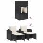 Set de muebles de jardín 5 pzas y cojines apilables negro by , Outdoor sofas - Ref: Foro24-4104163, Price: 242,50 €, Discount: %