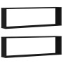 Estantes cúbicos de pared 2 uds roble negro 100x15x30 cm by , Shelves and shelves - Ref: Foro24-862058, Price: 42,81 €, Disco...