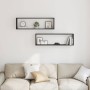 Estantes cúbicos de pared 2 uds roble negro 100x15x30 cm by , Shelves and shelves - Ref: Foro24-862058, Price: 42,81 €, Disco...