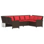 Sofá de jardín con cojines ratán sintético marrón von , Gartensets - Ref: Foro24-3365336, Preis: 568,30 €, Rabatt: %