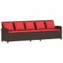 Sofá de jardín con cojines ratán sintético marrón von , Gartensets - Ref: Foro24-3365336, Preis: 568,30 €, Rabatt: %