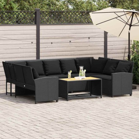 Sofás de jardín 3 piezas y cojines ratán sintético negro von , Gartensets - Ref: Foro24-3365329, Preis: 547,65 €, Rabatt: %