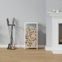 Leñero blanco 34x25x70 cm Acero laminado en frío by , Firewood bags and holders - Ref: Foro24-864320, Price: 44,42 €, Discoun...
