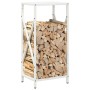Leñero blanco 34x25x70 cm Acero laminado en frío by , Firewood bags and holders - Ref: Foro24-864320, Price: 44,42 €, Discoun...