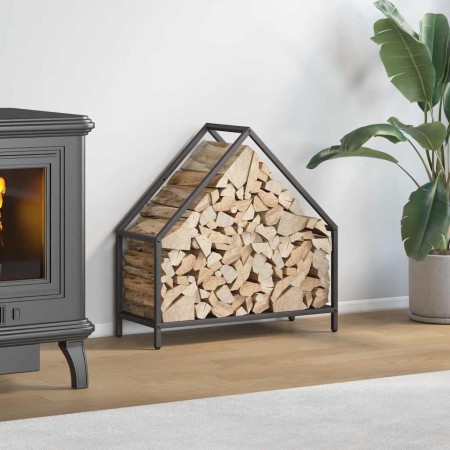 Leñero negro 60x25x60 cm Acero laminado en frío by , Firewood bags and holders - Ref: Foro24-864303, Price: 36,66 €, Discount: %