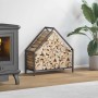Leñero negro 60x25x60 cm Acero laminado en frío by , Firewood bags and holders - Ref: Foro24-864303, Price: 36,66 €, Discount: %