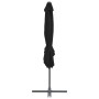 Sombrilla voladiza con poste de acero negro 250x250 cm