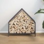 Leñero negro 60x25x60 cm Acero laminado en frío by , Firewood bags and holders - Ref: Foro24-864303, Price: 36,66 €, Discount: %