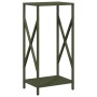 Leñero verde oliva 34x25x70 cm Acero laminado en frío by , Firewood bags and holders - Ref: Foro24-864322, Price: 44,42 €, Di...