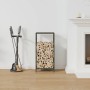Leñero verde oliva 34x25x70 cm Acero laminado en frío by , Firewood bags and holders - Ref: Foro24-864322, Price: 44,42 €, Di...